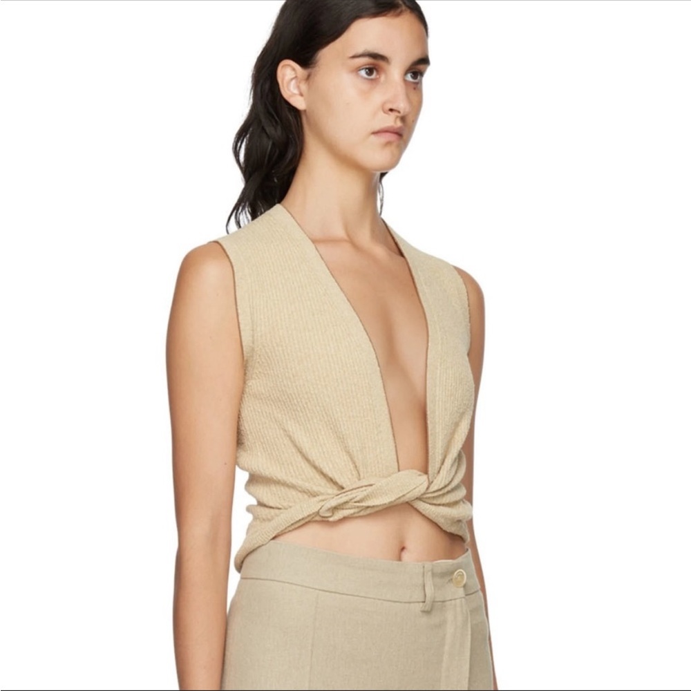 Jacquemus le papier haute vest cropped top